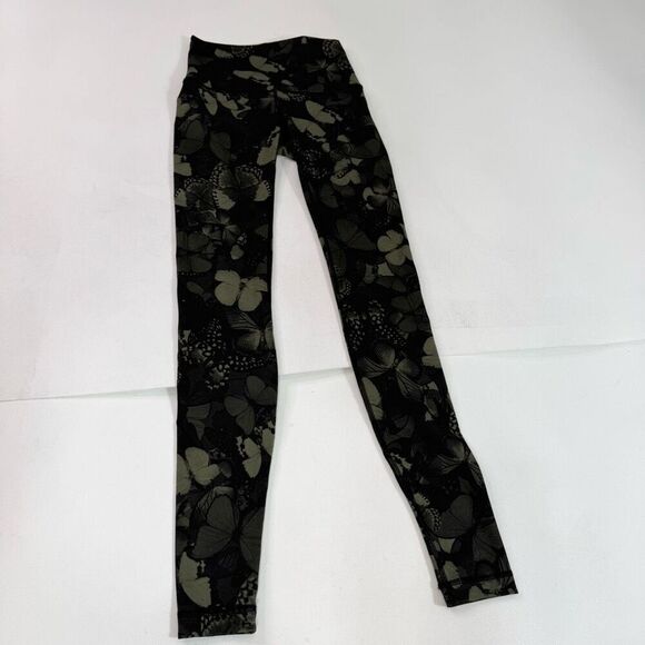 Lululemon Leggings Womens 4 Green Biggie So Fly Butterfly Wunder Under Luon Pant - Picture 1 of 10